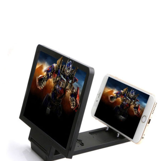 3D Foldable Cell Phone Screen Magnifier HD Expander with Stand black - TGS