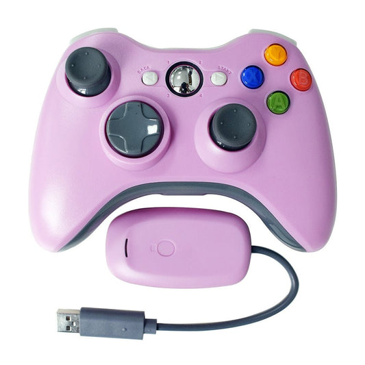 Wireless Controller Joysticks Bluetooth Vibration Gamepad Handle with 2.4G Receiver Compatible for Xbox360 PC Pink - TGS